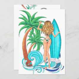 Summer Surf Beach Urlaub Geburtstagsparty Einladung