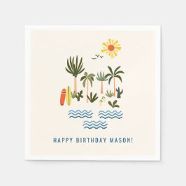 Summer Surf Geburtstagsparty Napkins Serviette