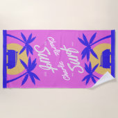 Summer Surf individuelle Name Strandtuch (Vorderseite)