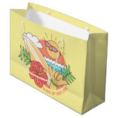 Summer Surfer große Geschenktasche Geschenktüte (Vorderseite Schrägansicht)