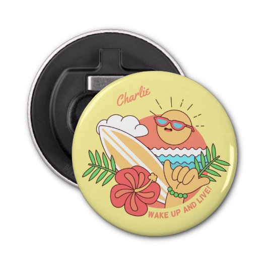 Summer Surfer individuelle Name Flaschenöffner (Vorderseite)