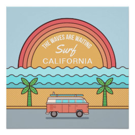 Summer Surfer kundenspezifisches Location Poster