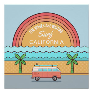 Summer Surfer kundenspezifisches Location Poster