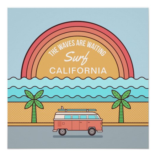 Summer Surfer kundenspezifisches Location Poster (Vorderseite)