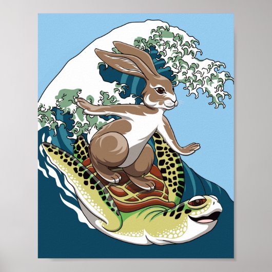 Summer Surfing - Illustration über Schildkröten un Poster (Vorne)