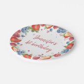 Summer Sweet Berry Erster Geburtstag Pappteller (Schrägansicht)