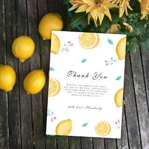 Summer Sweet Lemon Citrus Fruit Baby Dusche Dankeskarte