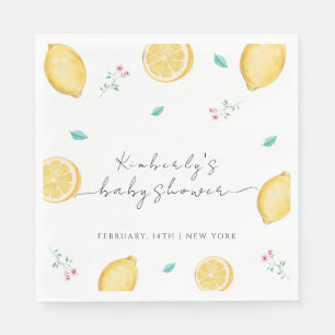 Summer Sweet Lemon Citrus Fruit Baby Dusche Serviette