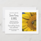 Summer Swim Party Grill Rustikale Sonnenblume Einladung (Vorderseite)