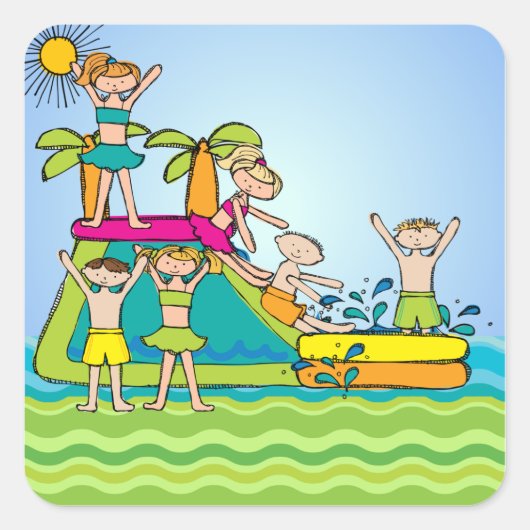 Summer Swimming Pool Party Stickers (Vorderseite)
