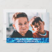 Summer Swimming Pool Party Tropical Birthday Blue Dankeskarte (Rückseite)