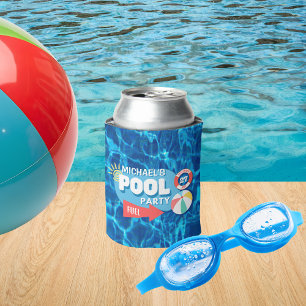 Summer Swimming Pool Party Tropical Birthday Blue Dosenkühler