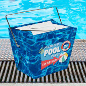Summer Swimming Pool Party Tropical Birthday Blue Geschenkschachtel