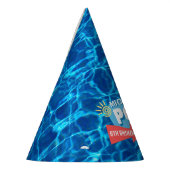 Summer Swimming Pool Party Tropical Birthday Blue Partyhütchen (Links)