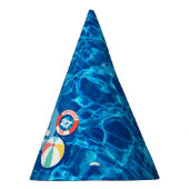 Summer Swimming Pool Party Tropical Birthday Blue Partyhütchen (Rechts)