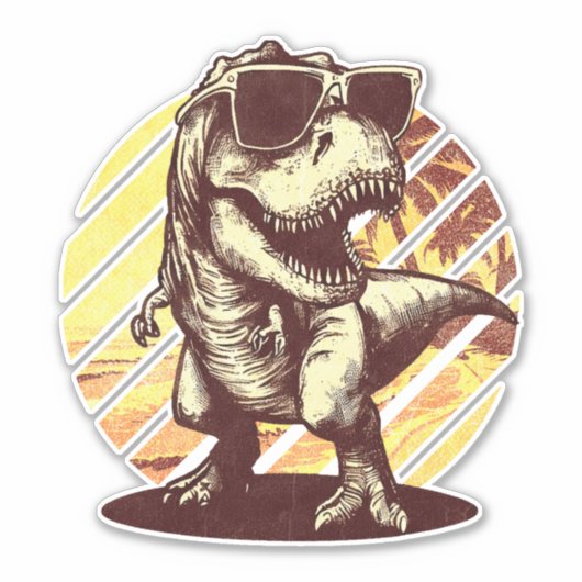 Summer T-Rex Aufkleber (Vorderseite)