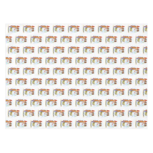 Summer Tablecloth Snowman Surfer Tischdecke (Vorderseite (Horizontal))