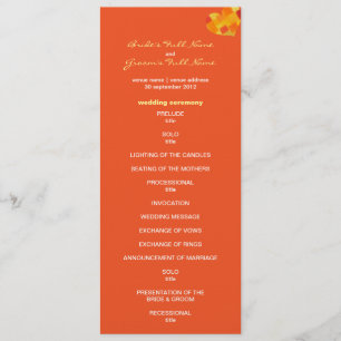 Summer Tango Wedding Programm