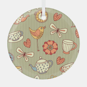 Summer Tee Party: Nahtloses Muster Ornament Aus Glas