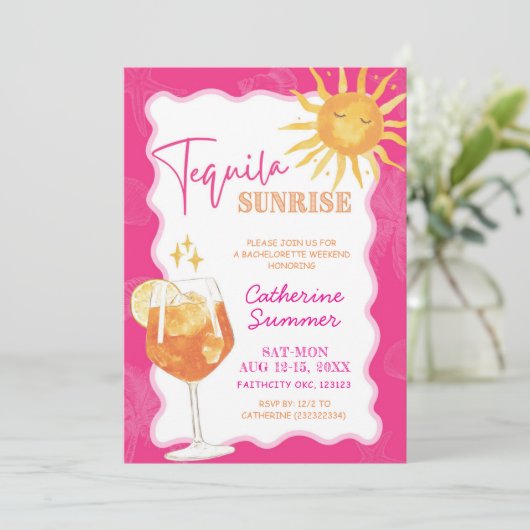 Summer Tequila Einladung (Stehend Vorderseite)