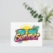 Summer Text - Farbenfrohe Sommersonnenbrille Postkarte (Stehend Vorderseite)
