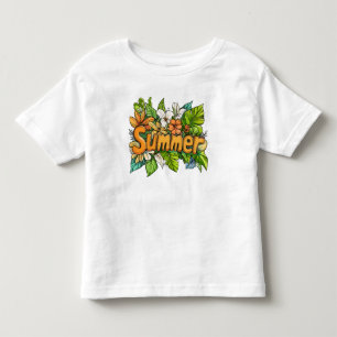 Summer Text - Summer Floral Design Kleinkind T-shirt