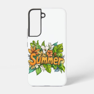 Summer Text - Summer Floral Design Samsung Galaxy Hülle