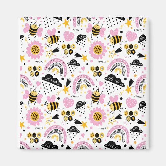 Summer Themed Bebe Rainbow Sun Design Magnet (Vorne)