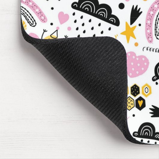 Summer Themed Bebe Rainbow Sun Design Mousepad (Ecke)