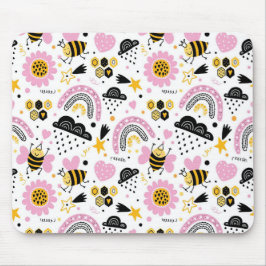 Summer Themed Bebe Rainbow Sun Design Mousepad