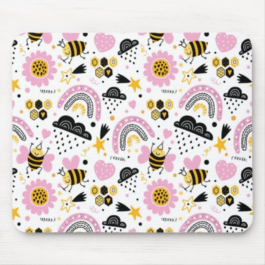 Summer Themed Bebe Rainbow Sun Design Mousepad (Vorne)