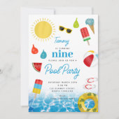 Summer Themed Kids Pool Geburtstagsparty Einladung (Vorderseite)