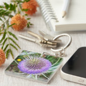 Summer Thistle Blume Schlüsselanhänger (Vorderseite rechts)