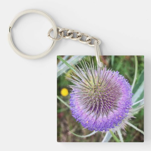 Summer Thistle Blume Schlüsselanhänger (Vorderseite)