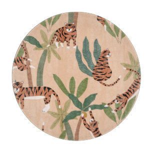 Summer Tigers Palm Trees Exotic Schneidebrett