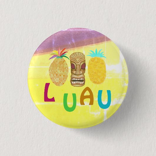 Summer Tiki Pineapple Luau Button (Vorderseite)