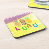 Summer Tiki Pineapple Luau Getränkeuntersetzer (Linke Seite)