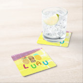 Summer Tiki Pineapple Luau Rechteckiger Pappuntersetzer (Vor Ort)