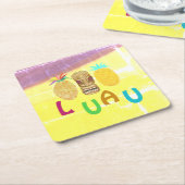 Summer Tiki Pineapple Luau Rechteckiger Pappuntersetzer (angewinkelt)