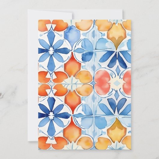 Summer Tile Abstrakt Pattern Hochzeit Einladung (Rückseite)