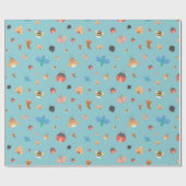 Summer Time Bugs - Blau Geschenkpapier (Flach)