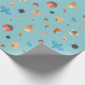 Summer Time Bugs - Blau Geschenkpapier (Ecke)
