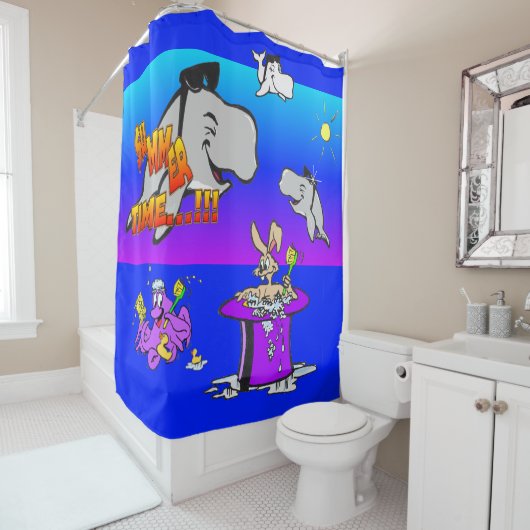 Summer Time Cartoon Duschvorhang (Beispiel)