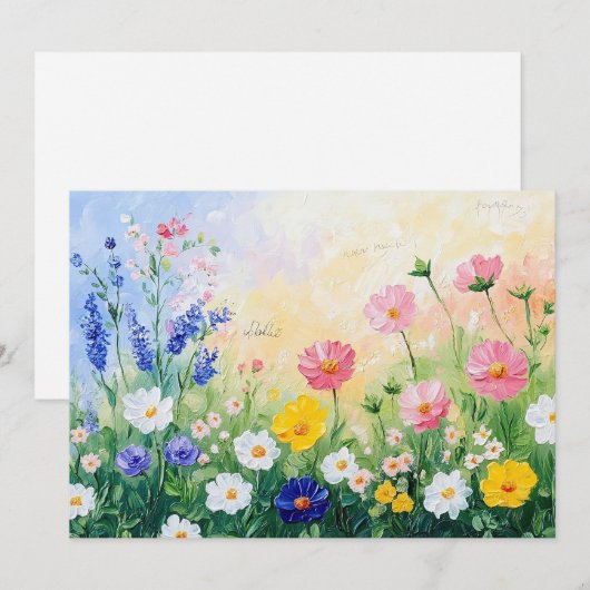 Summer time flat feiertagskarte (Vorne/Hinten)