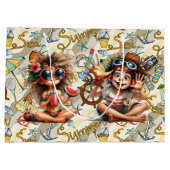 Summer Time Fun Wrapping Paper Große Geschenktüte (Rückseite)