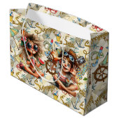 Summer Time Fun Wrapping Paper Große Geschenktüte (Rückseite Schrägansicht)