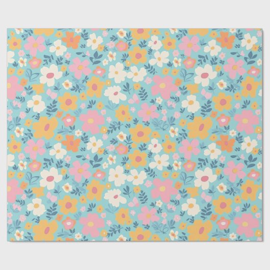 Summer Time Posy Muster Geschenkpapier (Flach)