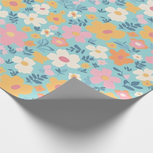 Summer Time Posy Muster Geschenkpapier (Ecke)