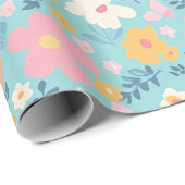 Summer Time Posy Muster Geschenkpapier (Rolleneckpunkt)