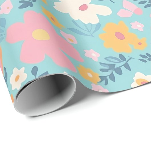 Summer Time Posy Muster Geschenkpapier (Rolleneckpunkt)